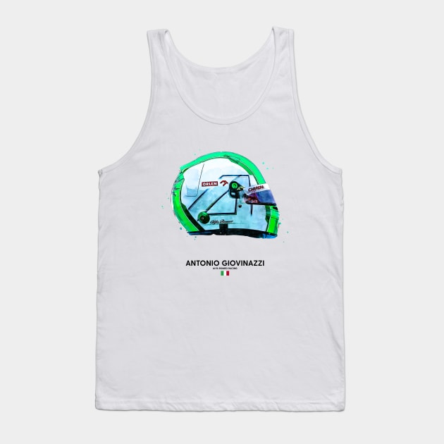 F1 2020 Antonio Giovinazzi Crash Helmet Tank Top by DB Motorsport Designs